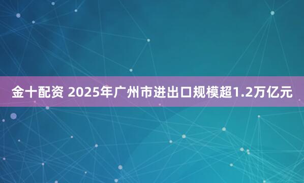 金十配资 2025年广州市进出口规模超1.2万亿元
